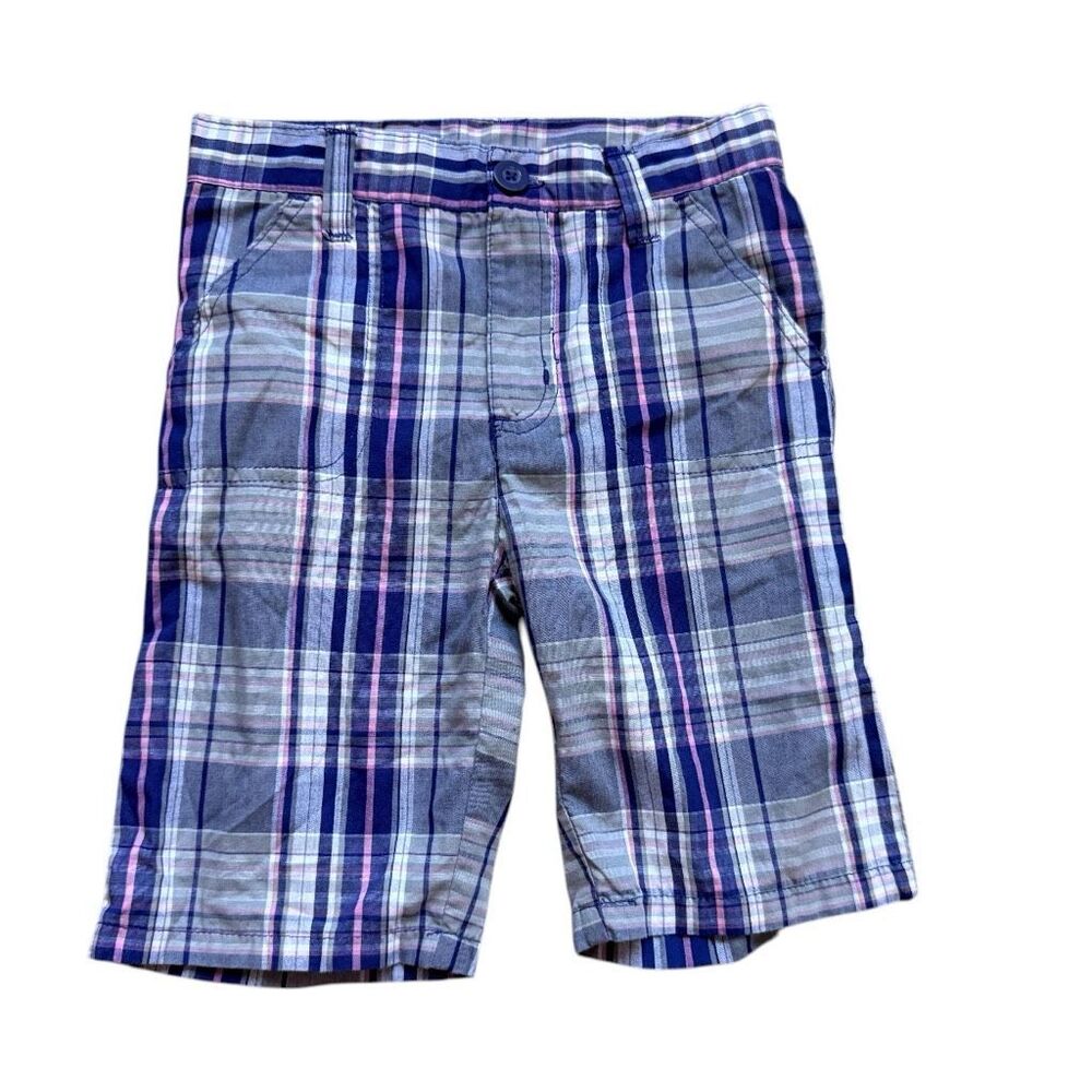 Youth Boys Kid Zone Madras Plaid Casual Shorts - Sz 6